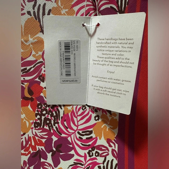 Trina Turk NWT Majorelle Garden Tote with Stripe Vegan Large Adj Strap Purse Bag - Picture 5 of 9